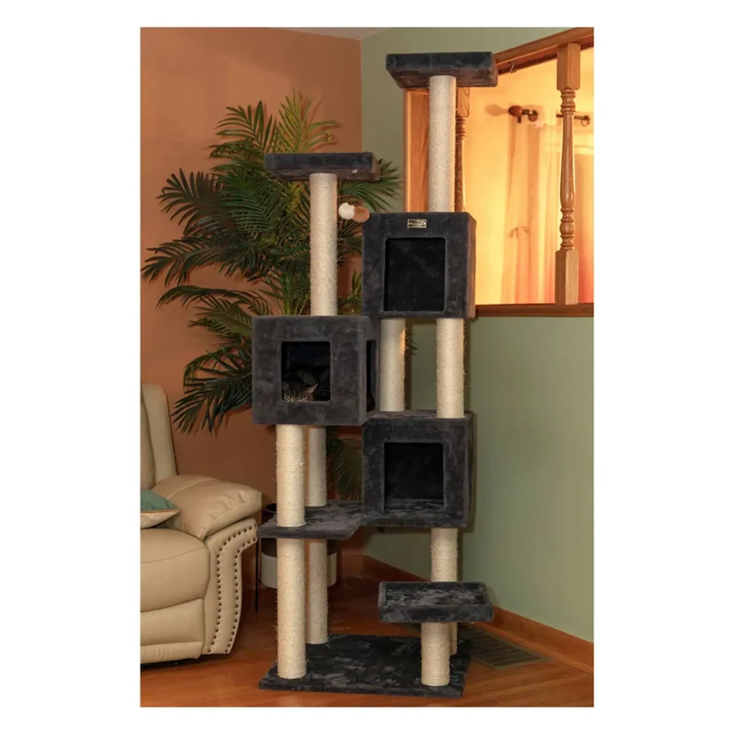 Griant Real Wood Cat Tower for Multiple Cats A8104
