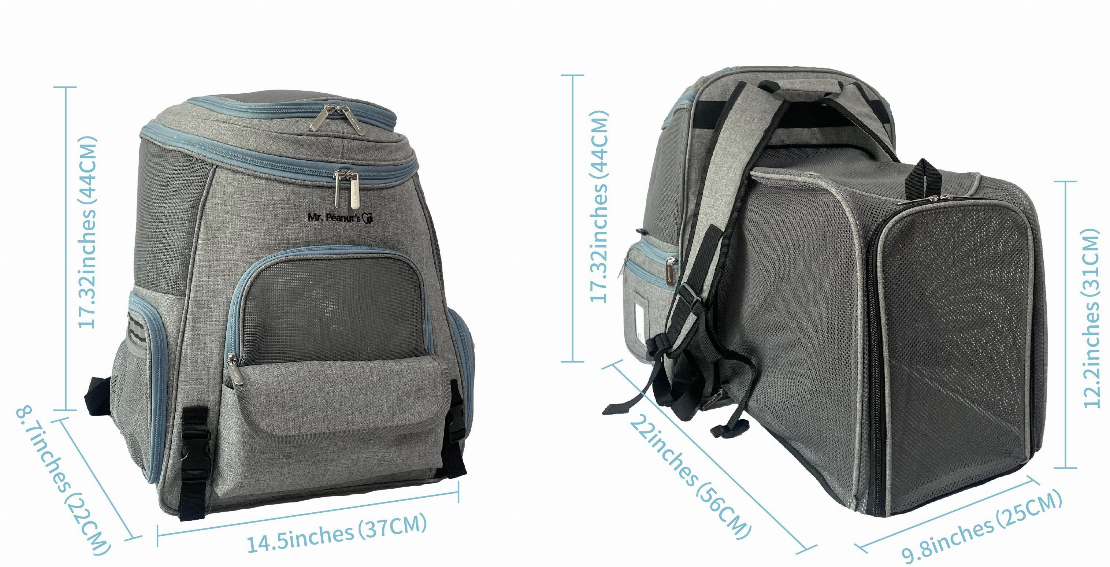 Mr. Peanut's Tahoe Series Expandable Backpack Pet Carrier - Luxvetco