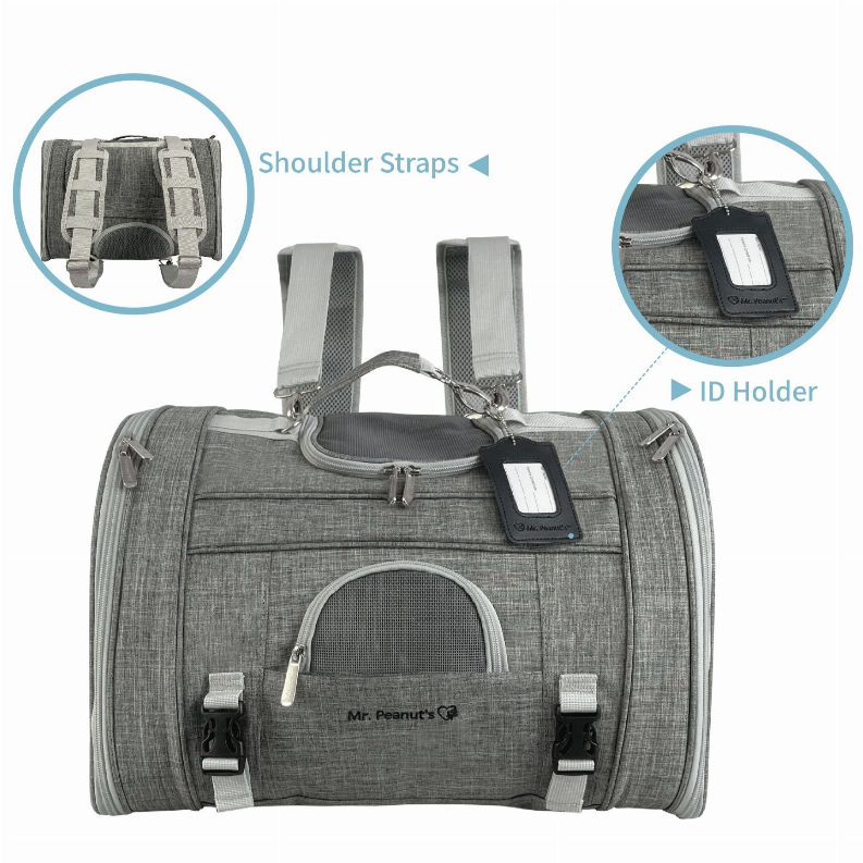 Mr. Peanut's Monterey Series Convertible Backpack Airline Capable Pet Carrier - Luxvetco