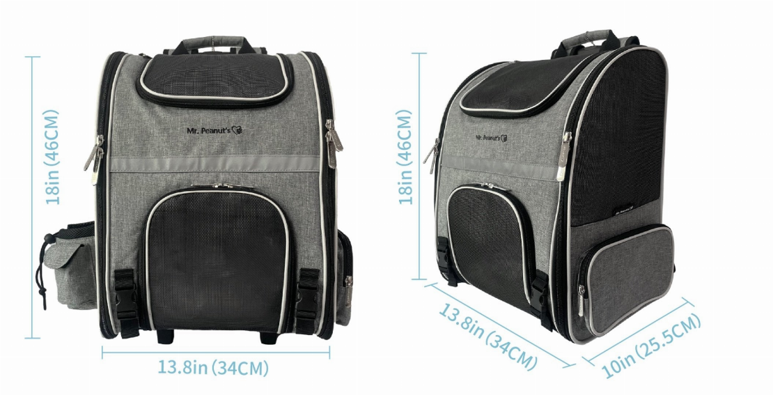 Mr. Peanut's Malibu Series Backpack Pet Carrier Stroller With Detachable Wheelbase - Luxvetco