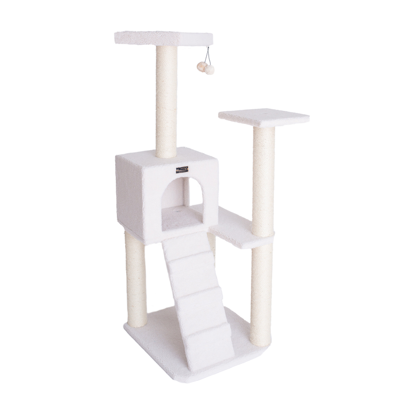 Armarkat Fleece Covered 53" High Cat tree, Real Wood B5301