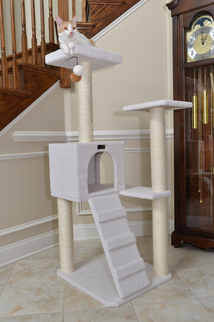 Armarkat Fleece Covered 53" High Cat tree, Real Wood B5301