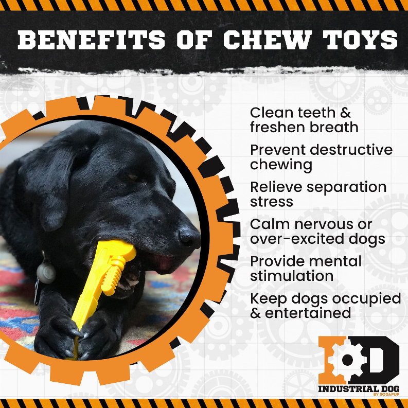 ID Pipe Wrench  Ultra Durable Nylon Dog Chew Toy for Aggressive Chewers - Luxvetco