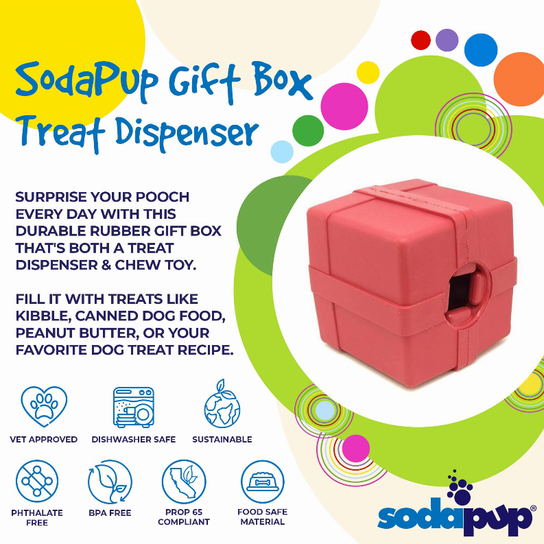 SP Gift Box Durable Rubber Chew Toy & Treat Dispenser - Luxvetco