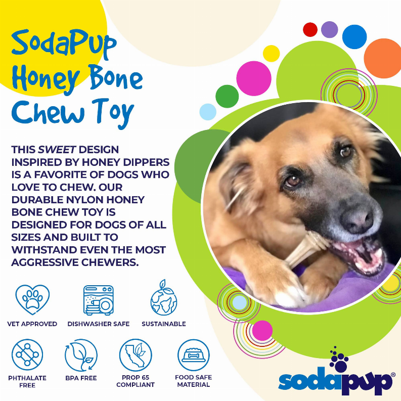 SP Honey Bone Ultra Durable Nylon Dog Chew Toy for Aggressive Chewers - Luxvetco
