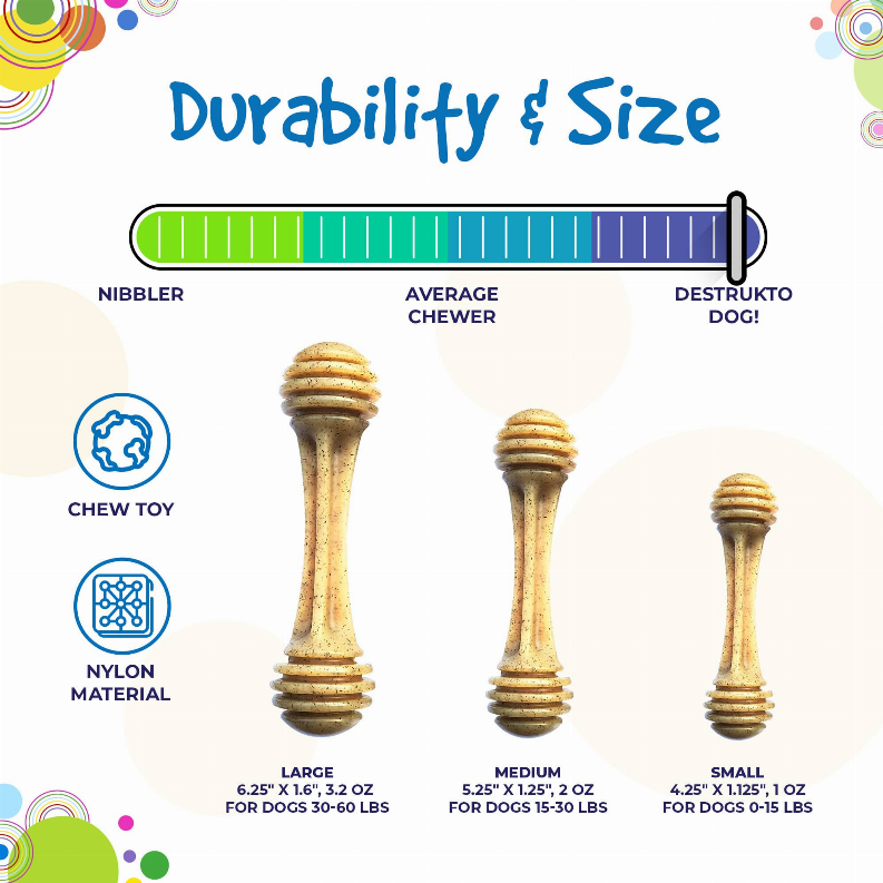 SP Honey Bone Ultra Durable Nylon Dog Chew Toy for Aggressive Chewers - Luxvetco