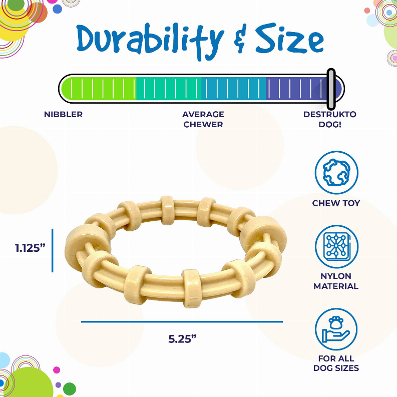 SP Honey Bone Chicken Flavored Teething Ring for Aggressive Chewers - Luxvetco