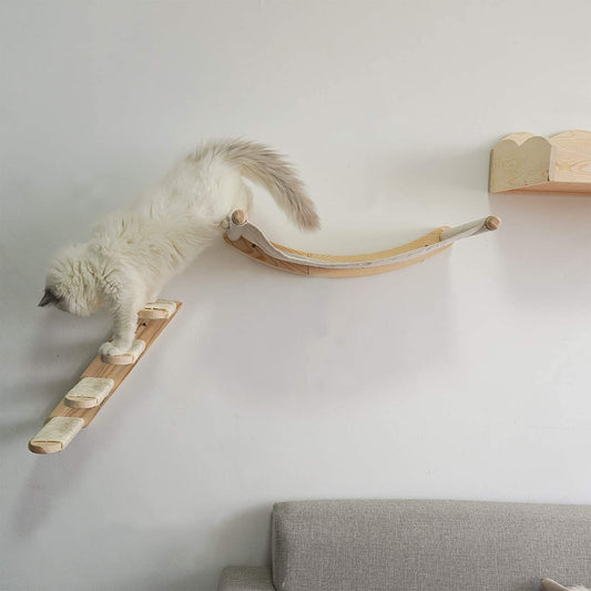 Wooden Cat Hammock Climbing Shelf